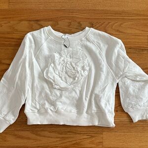 NWOT Zara  Sweatshirt with Floral Detail Size 8-9